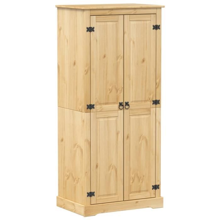 Garde-robe - Dbaiyi-Ddis - Corona - Bois de pin massif - 2 portes - 76x50x170 cm