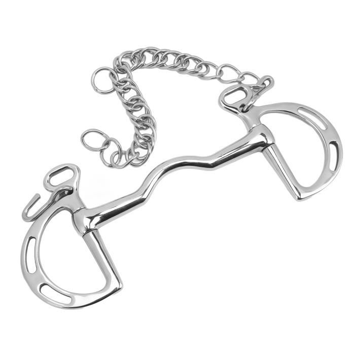 Mors Filet D-Bit AK Avec Rouleau Cuivre - Simple Articulation - Acier Inoxydable - Pour Cheval - Taille 5.00 Pouces