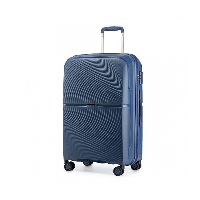 Valise Cabine 20 Pouces Extensible Kono - Rigide En Polypropylène, 4 Roues, Serrure TSA (Crème/Marron)
