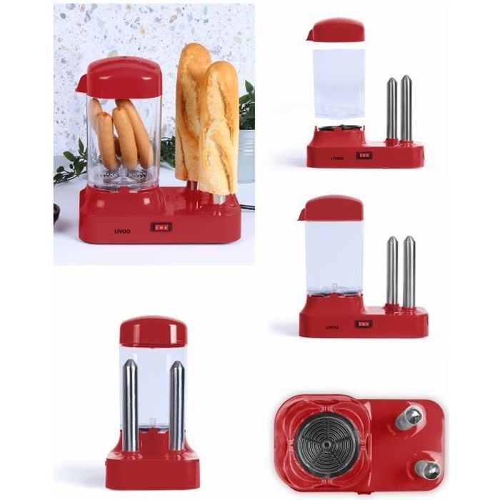 Machine à hot dog rouge Electrique Cuisson vapeur 340 W