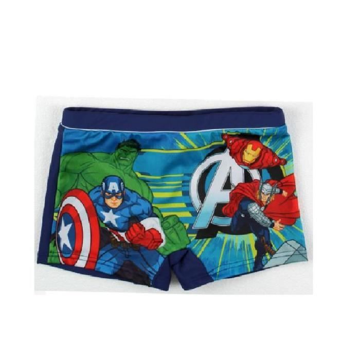 Marvel Avengers Short de Bain pour Garçon Séchage Rapide Hulk Iron Man Capitaine Amérique Maillot de Bain Taille 4 à 10 Ans Boxer de Bain Garçon 