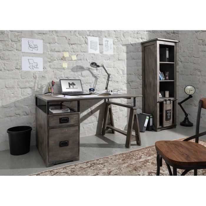 Bureau - Bois massif de manguier laqué (Taupe) - RAILWAY 229