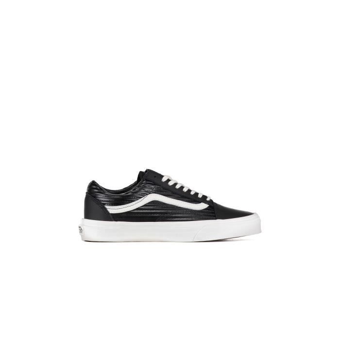 vans en cuir noir femme