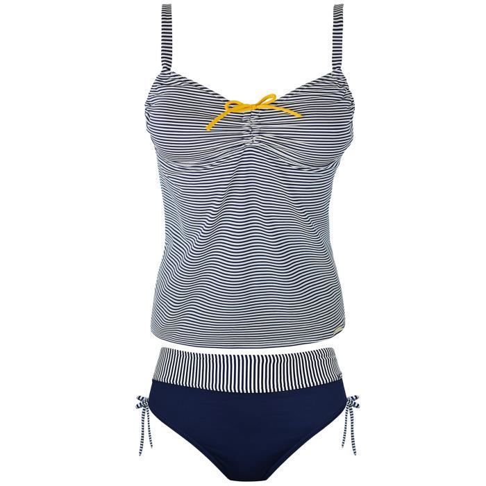 maillot de bain 2 pièces tankini+zigzag marin 2p - grain de sable