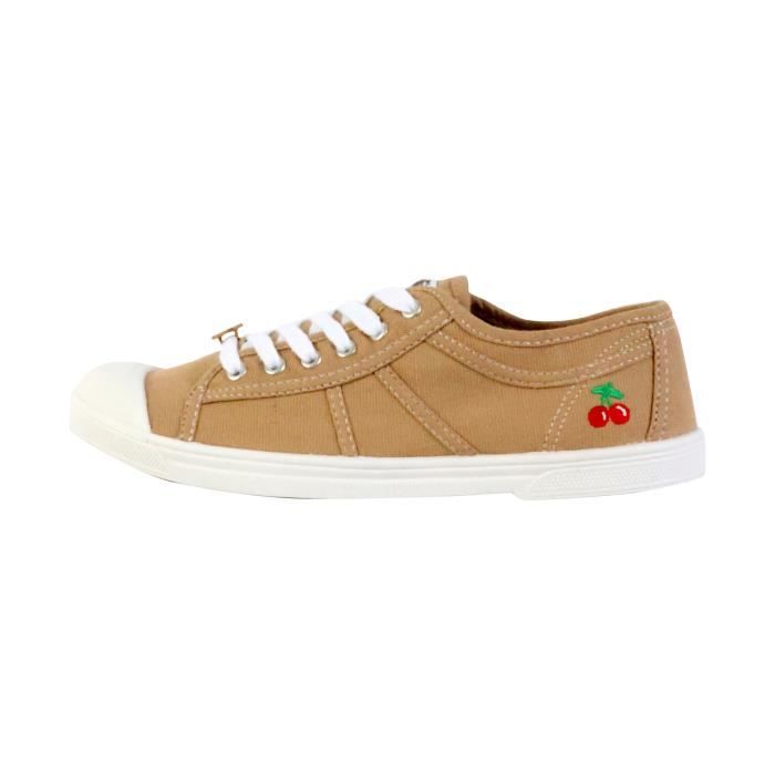Le Temps des cerises Tennis à Lacets - LE TEMPS DES CERISES - Basic 02 - Tan Claire - Femme - Plat