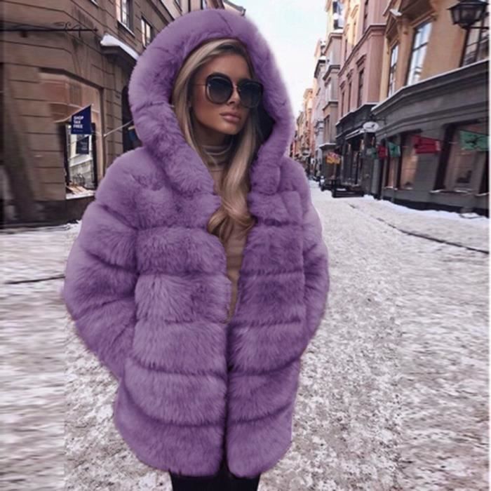 Manteau Long Femme En Fausse Fourrure - Chaud, épais, Style Parka, Grande Taille, Pour L'hiver