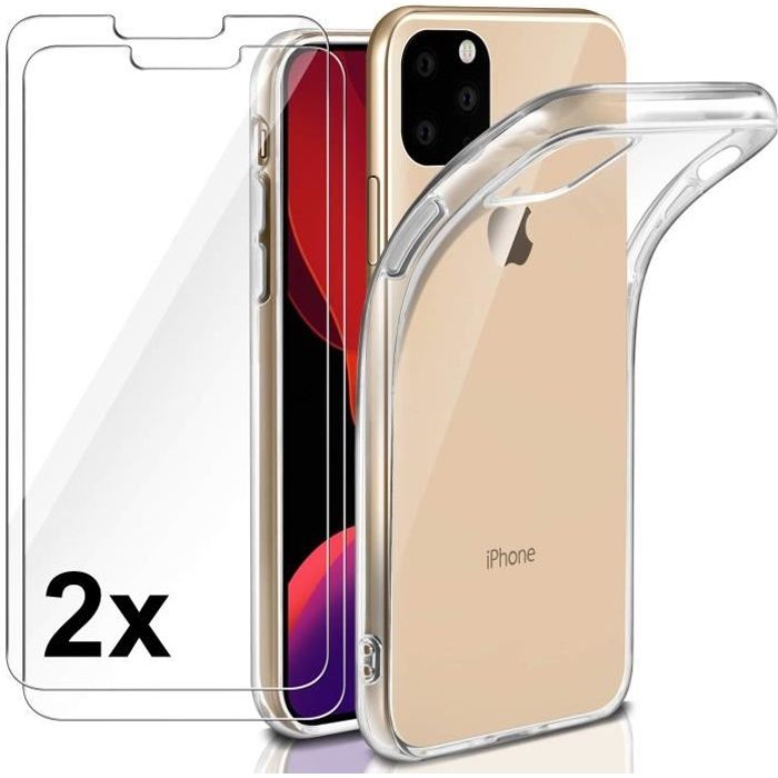 2X VITRE housse silicone transparent COQUE IPHONE 12 12 pro 11 pro max XR XS 2X VITRE housse silicone transparent COQUE IPHONE 12 12 pro 11 pro max XR XS