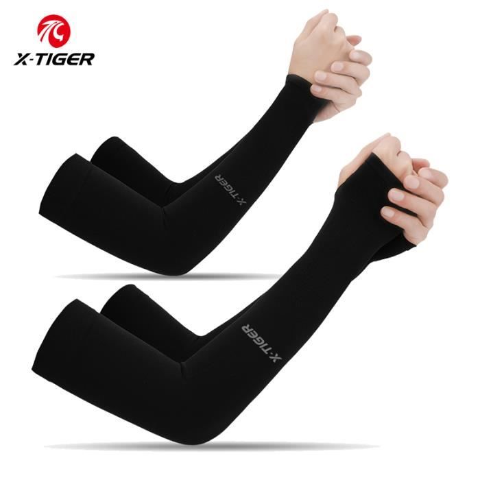Manchons De Protection Solaire Uv, Manchons De Sport Rafraichissants Antiderapants En Soie Glacee Pour L Exterieur Le Cyclisme