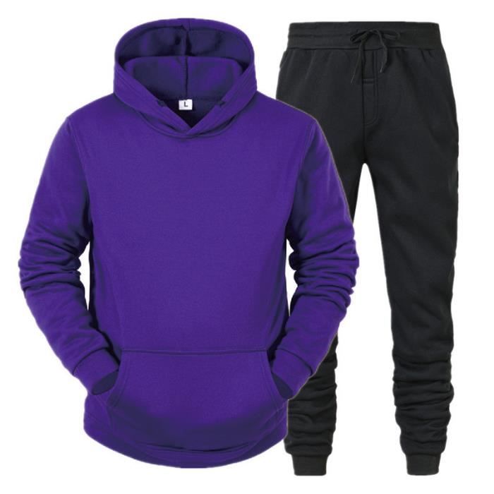 Ensemble de deux pièces sweat-shirt à capuche et pantalon pour homme  survêtements de sport décontractés pour l'automne et l'hiver