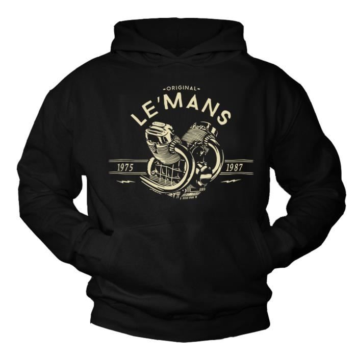 Sweat à Capuche Homme Mustang - Noir, Coupe Classique - Tissu 80% Coton 20% Polyester - Tailles S à 4XL - 10