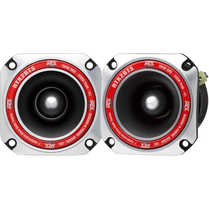 MTX AUDIO MTX tweeter à haute efficacité RTX2BTs Ø8cm Bobine 25mm RMS Peak 4Ω 102 0dB2V1m vendu à la pièce