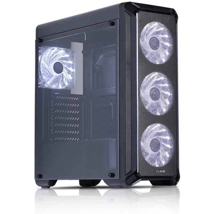 ZALMAN BOITIER PC i3 – Moyen Tour – Noir – Verre trempé – Format ATX (I3BK)
