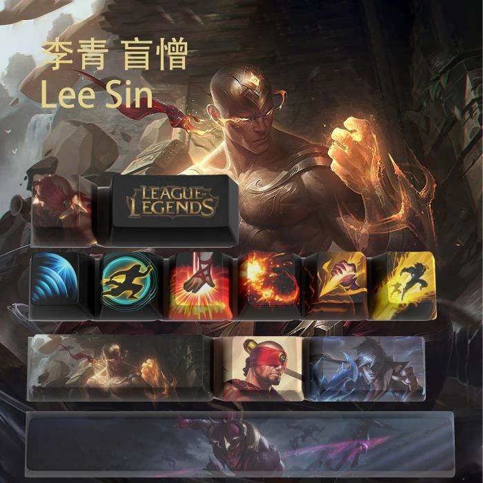 Clavier Gamer capuchon de touche LOL Lee Sin 12 clés OEM degré élevé - Oem