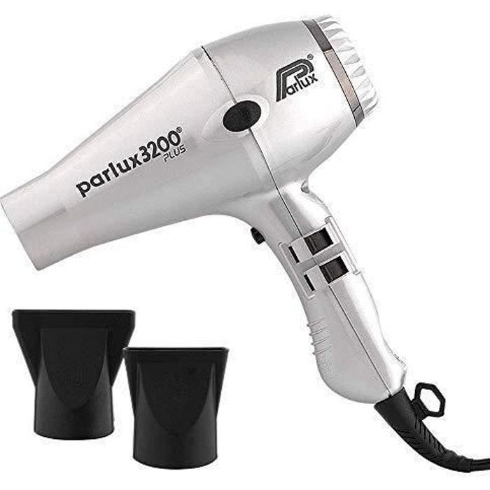 Sèche-cheveux PARLUX 3200 Plus Argenté - Gris - 1900-2100 W - Ioniseur dair Sèche-cheveux PARLUX 3200 Plus Argenté - Gris - 1900-2100 W - Ioniseur dair