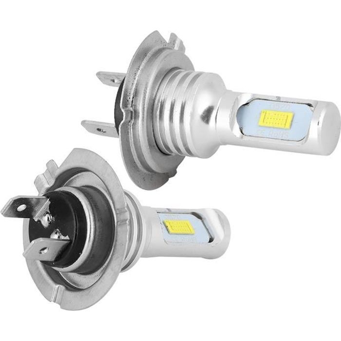 2 Ampoule H7 LED ventilé 6000K blanc ⚪ - Équipement moto