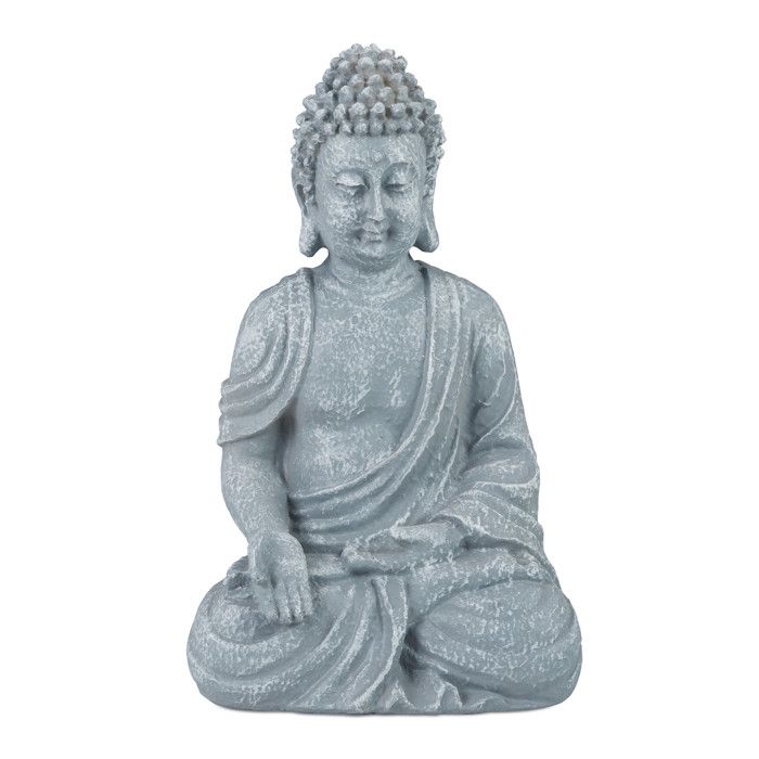 Relaxdays Statue De Bouddha Figurine De Bouddha Decoration Jardin Sculpture Zen 30 Cm Cdiscount Maison