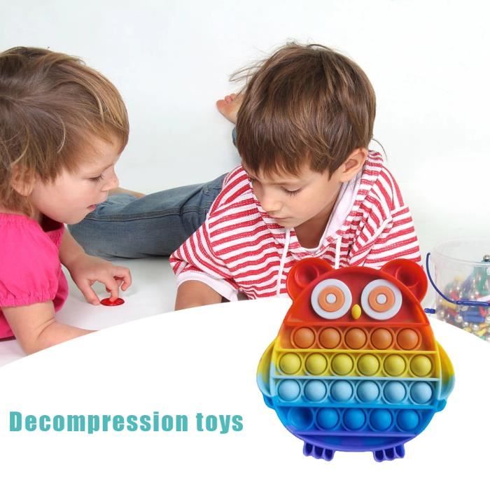 2PCS Fidget Toy Push Pop Bubble - Jouet Sensoriel Anti-Stress Rainbow Pop It Pour Enfants Et Adultes, Idéal Autisme