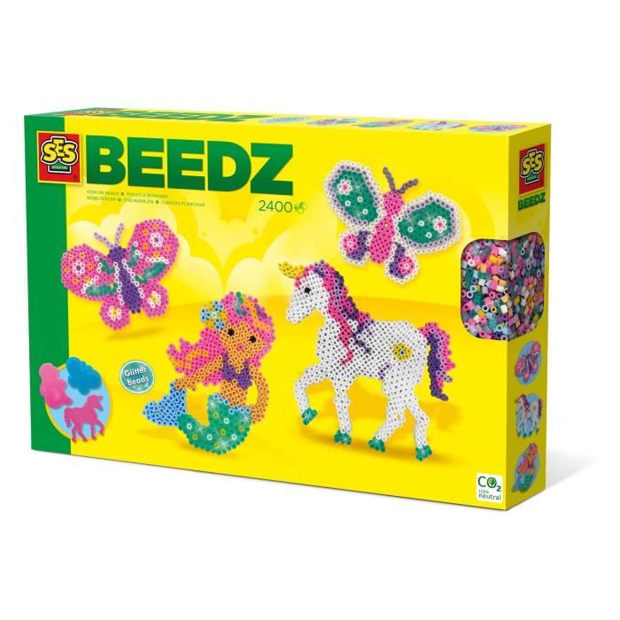 SES Creative - Beedz Monde Fantastique Junior - 2428 perles - Jouet créatif pour enfant de 5 ans et plus