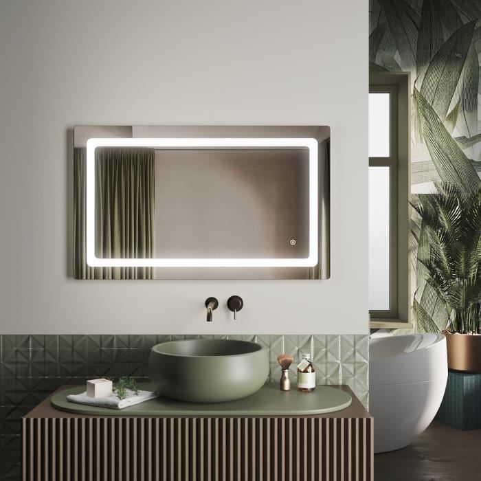 SIRHONA Miroir de salle de bains 1000 x 600 x 35mm - Miroirs