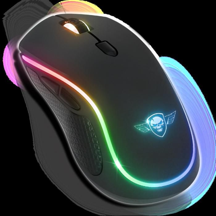 Spirit Of Gamer PRO M9, Souris Gamer Sans Fil Ambidextre, 6 Boutons Programmables, Capteur Optique 4200 DPI, Rétroéclairage RGB