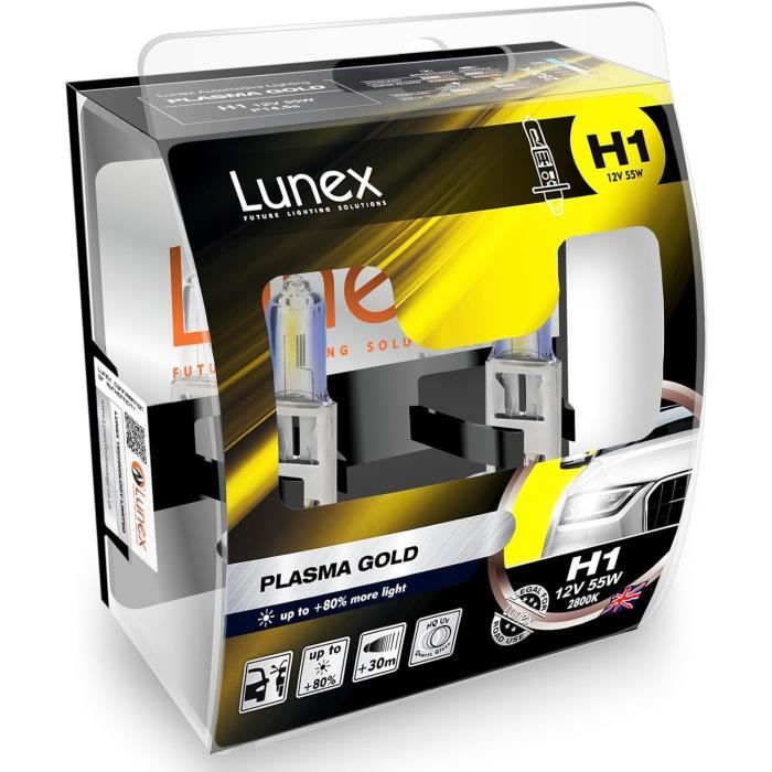 Lunex H1 PLASMA GOLD Ampoules Halogenes Phare Jaunes 448 12V 55W P14,5s