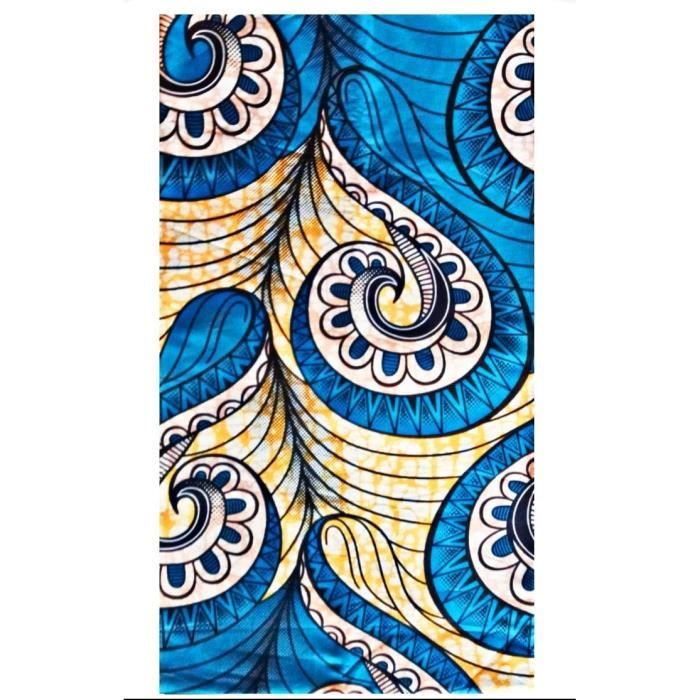 Tissu Wax Africain - Coupon 2 Yards - 100% Coton - Multicolore - Neuf