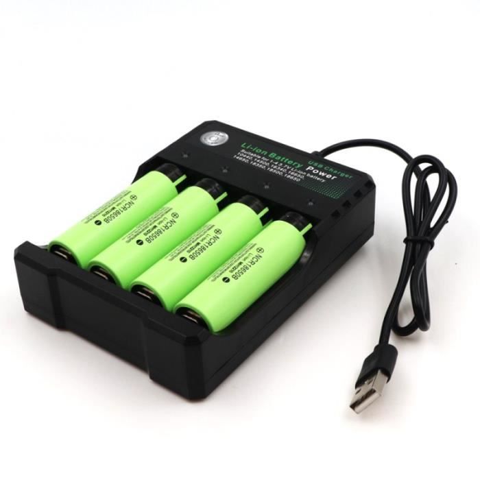 4 emplacements Chargeur de Piles USB pour 18650 14500 16340 26650 Batterie Rechargeable Rapide