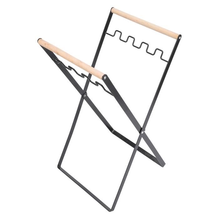 Support Mural Pour Sac Poubelle 35L En Bois Noir - Design Compact Et Résistant - Idéal Pour Cuisine, Garage, Extérieur