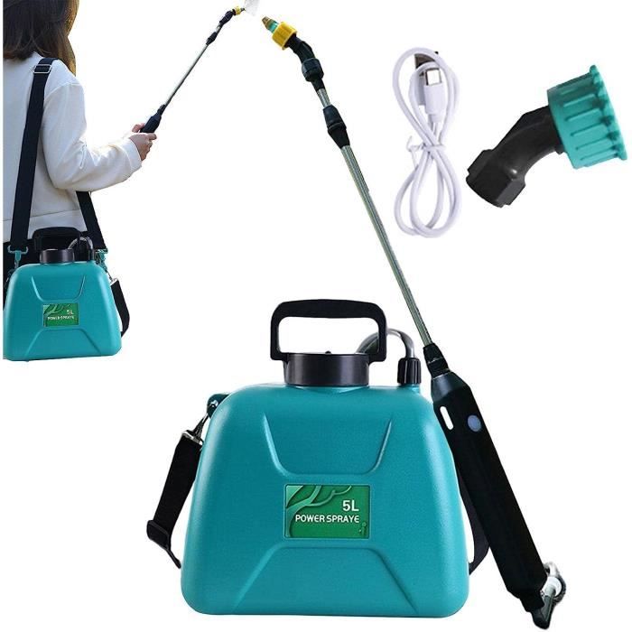 Pulvérisateur électrique Jardin 5L Rechargeable - Télescopique, 2 Buses, Batterie 2400mAh USB