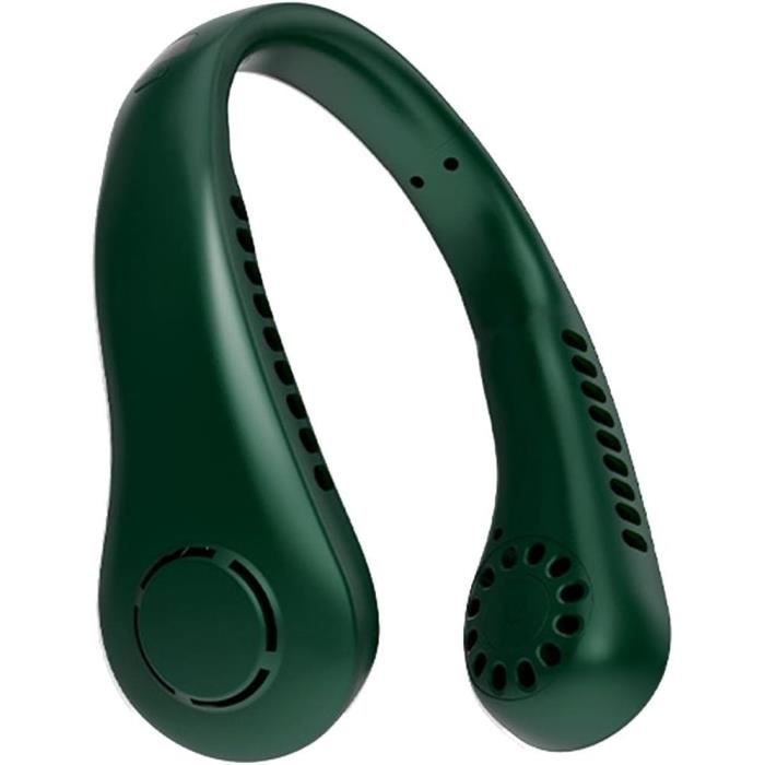 Ventilateur Portable à Suspendre Au Cou - Moteur Turbo 12 000 Tr/min, 5 Vitesses, Réduction De Bruit, Avec Support Téléphone USB-C