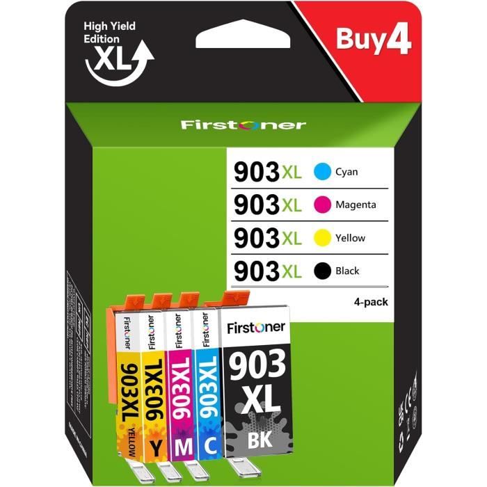 Lots Cartouches Compatibles HP 903XL – Pour OfficeJet Pro 6868 – Multicolore