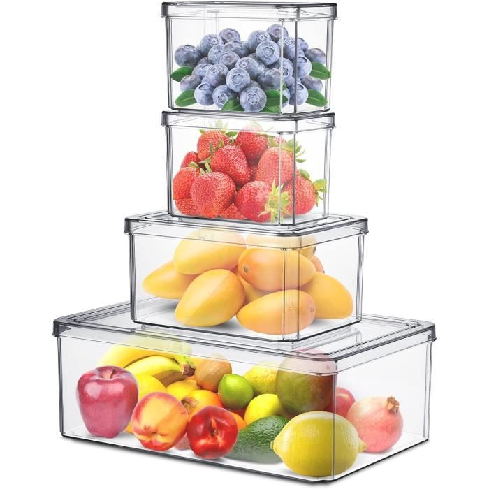 2 Boîtes De Rangement Pour Pâtes Spaghetti 2L - Transparentes Avec Couvercle Bleu - Polypropylène Hermétique