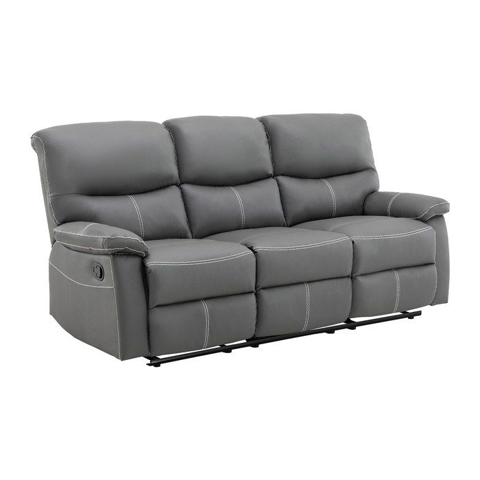 Canapé convertible noir 3 places, en simili, Clark - Happy Garden