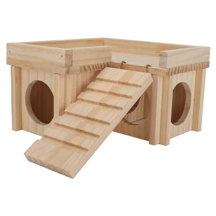 Maison En Bois Pour Hamster Et Petits Rongeurs - 15 X 12,2 X 10 Cm, Refuge De Sommeil Et Jeu - Chinchilla, Cochon D'Inde