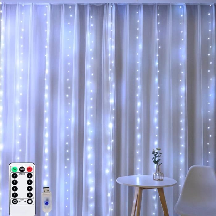 14€02 sur Guirlande lumineuse 3x3m 300LED étanche LED fenêtre rideau lampe  pour décor Noël - Luminaires extérieur - Achat & prix