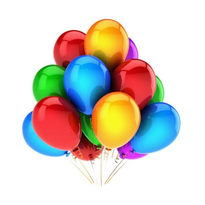 10 Ballons de Baudruche multicolore 1 an - Jour de Fête - Boutique