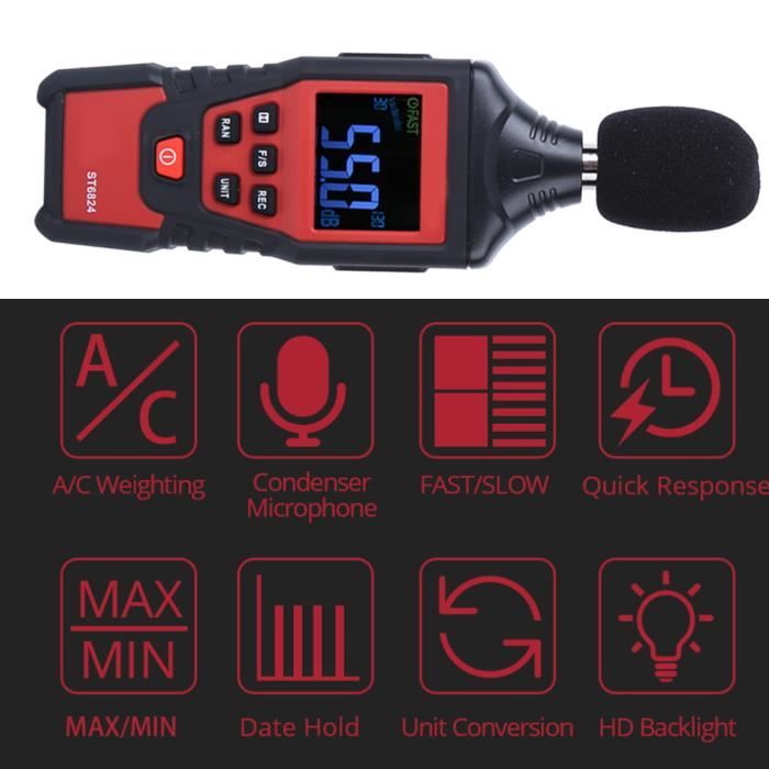 Testeur De Bruit Numérique LCD - Mesure Décibels De 30 à 130 DBA, Alimentation 9V, Neuf
