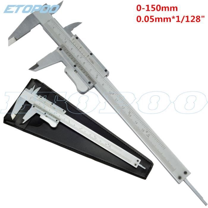 Pied à Coulisse Double échelle 0-150mm - Micromètre Pour Bijoux, Bricolage, Précision 0,02mm