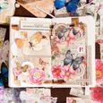LAN 200 Feuilles Scrapbook Papier Décoratif Fleurs Plantes Pour Diy Arts Crafts-1