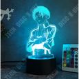 TD® 3D Illusion Lampe Led Veilleuse Anime Attaque Sur Titan Capitaine Levi Ackerman Figure Lampe 7 Couleurs Tactile Lampe de-1