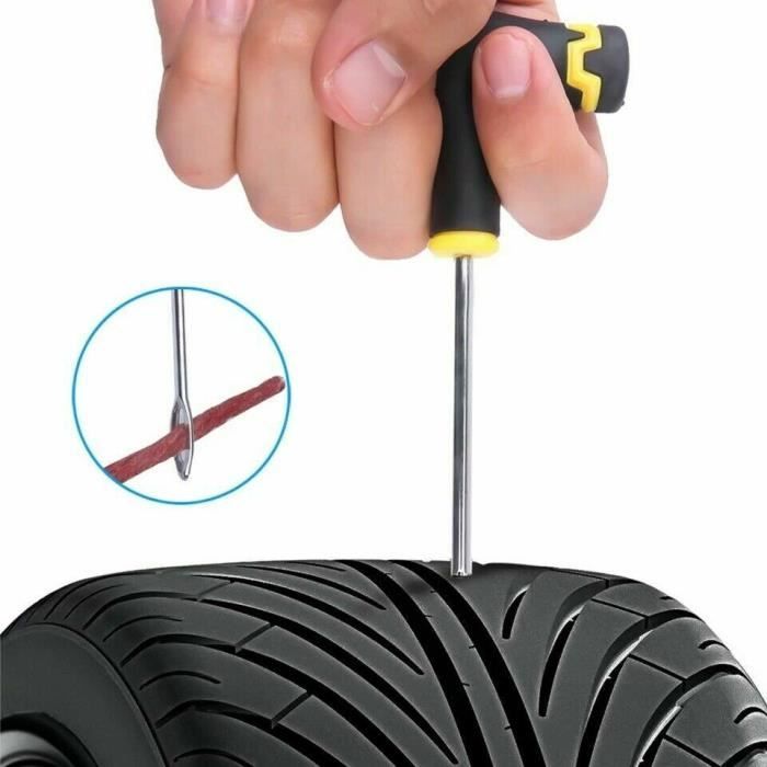 Taie Kit de réparation de pneus de voiture Outils de perforation De pneu  Crevaison Urgence pour bandes de pneus Remuage Colle Réparation Kit  d'outils Accessoires de voiture