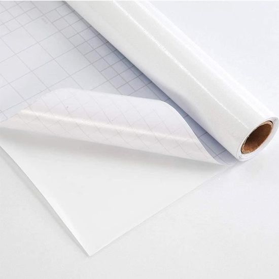 Papier adhésif pour meuble blanc brillant 40× 300cm papier peint  autocollant pour style moderne imperméable film vinyle rouleau dé - Cdiscount  Bricolage