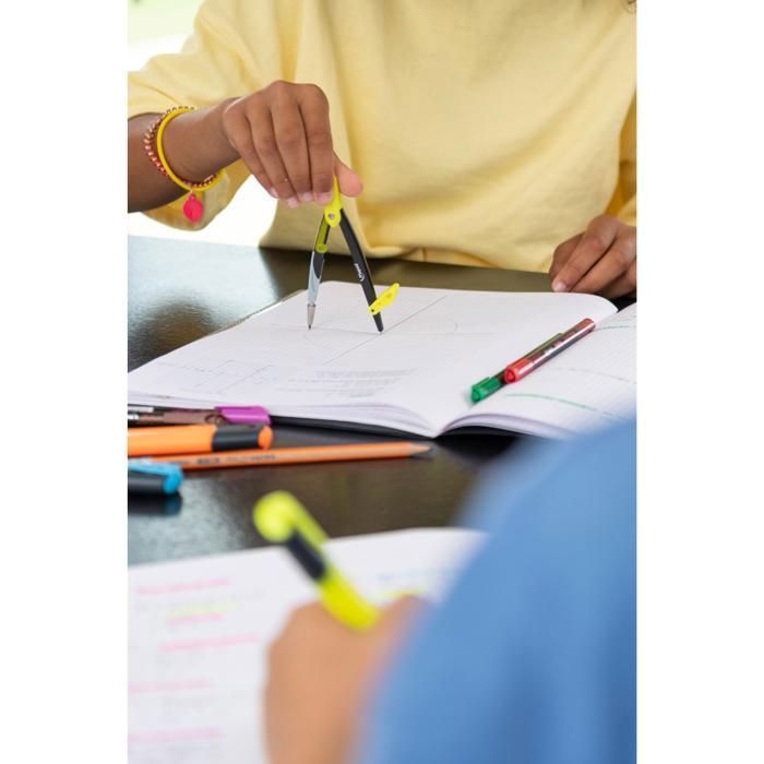 Compas Scolaire - Maped - Open 5 pièces - Vert - Bague Universelle ...