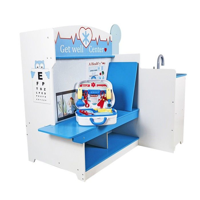 Cabinet médical en bois Siper Bleu - Jeux et jouets d'imitation pour