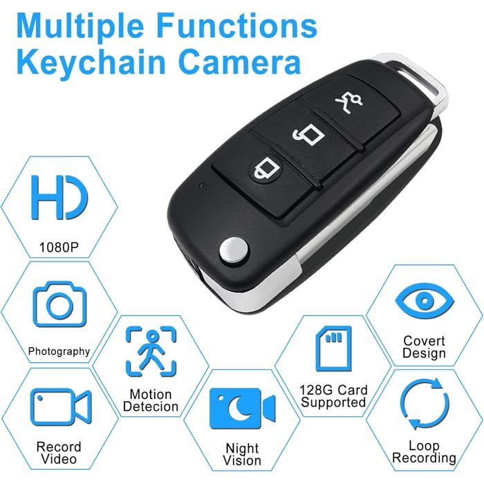 Mini Caméra Porte-clés, Mini Caméra 1080P 2MP de la Taille du Pouce, Caméscope Minuscule avec écran de 1,44 Pouces, avec Flash, pour étudiants et Enfants Mini Caméra Porte-clés, Mini Caméra 1080P 2MP de la Taille du Pouce, Caméscope Minuscule avec écran de 1,44 Pouces, avec Flash, pour étudiants et Enfants