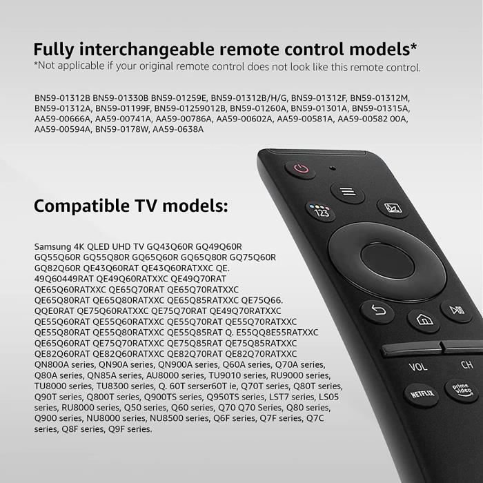 Télécommande Universelle pour Samsung Smart TV BN59-0199F