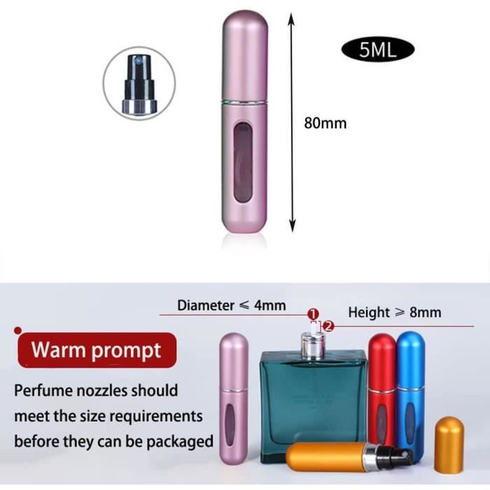 4 Mini Vaporisateurs De Parfum Portables Rechargeables - 5 Ml Chacun, En Aluminium, Coloris Assortis, Pour Voyage - 3