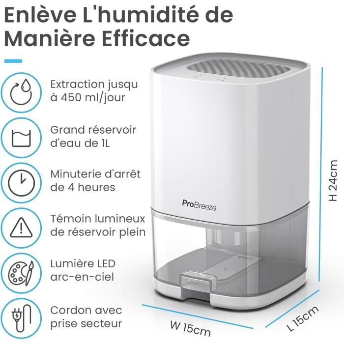 Portable Dehumidifer 1000ml Réservoir d'eau Déshumidificateur pour