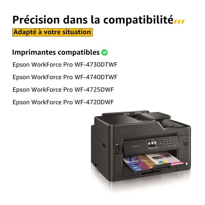 5 cartouche epson wf 4740 wf 4730 compatible epson 35 xl multipack - noir,  jaune, cyan, magenta - Cdiscount Informatique