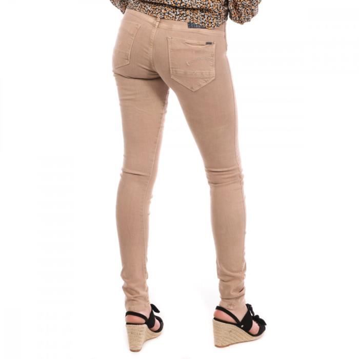 Jean slim beige femme clearance